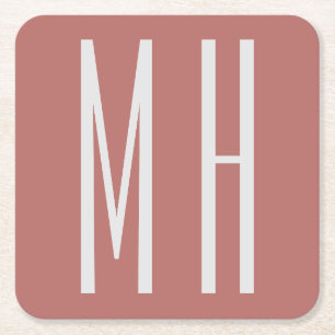 Dessous-de-verre Carré En Papier Moderne Monogramme Professionnel Plain Minimaliste