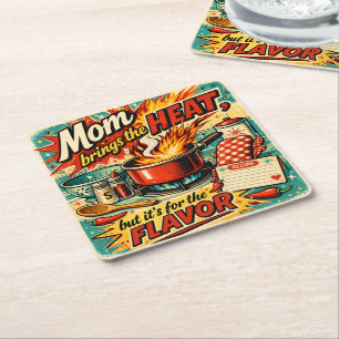 Dessous-de-verre Carré En Papier Mom brings the heat