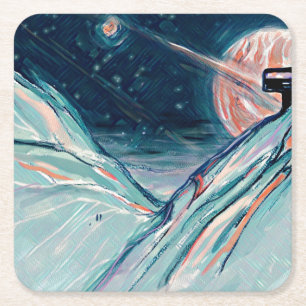 Dessous-de-verre Carré En Papier Mon futur chez soi dans l'espace