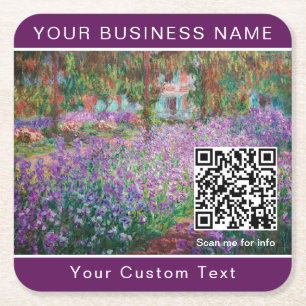 Dessous-de-verre Carré En Papier Monet - Jardin de l'artiste à Giverny - QR Code