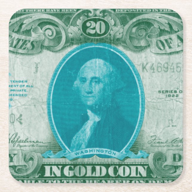 Dessous-de-verre Carré En Papier Monnaie moderne V (Devant)