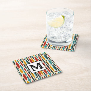 Dessous-de-verre Carré En Papier Monogramme coloré de saumons boho