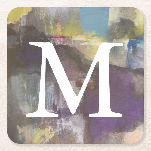 Dessous-de-verre Carré En Papier Monogramme | Interlude calme (Devant)