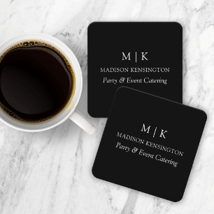 Dessous-de-verre Carré En Papier Monogramme minimaliste ou ajouter un logo Business