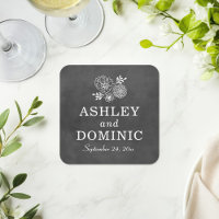 Monogramme vintage de Mariage de tableau noir