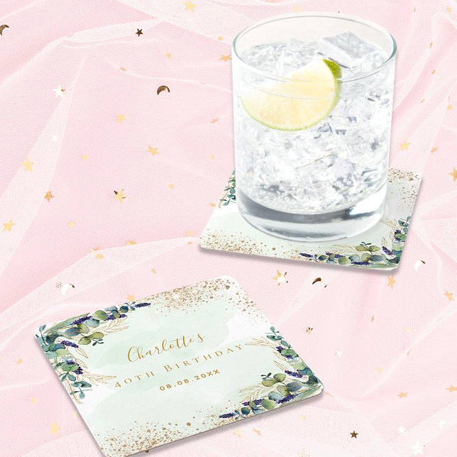 Dessous-de-verre Carré En Papier Monographie de la parties scintillant de l'eucalyp (Créateur téléchargé)