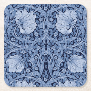 Dessous-de-verre Carré En Papier Monotone bleu Pimpernel, William Morris