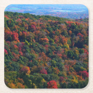 Dessous-de-verre Carré En Papier Montagnes Appalaches en automne