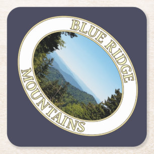 Dessous-de-verre Carré En Papier Montagnes Blue Ridge en Caroline du Nord