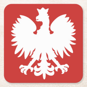 Dessous-de-verre Carré En Papier Montagnes Russes Polish Eagle
