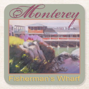 Dessous-de-verre Carré En Papier Monterey Fisherman Wharf Scenic California Coast