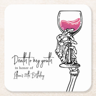 Dessous-de-verre Carré En Papier Mort à ma jeunesse