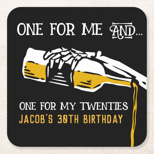 Dessous-de-verre Carré En Papier Mort à mes 20 ans (Devant)