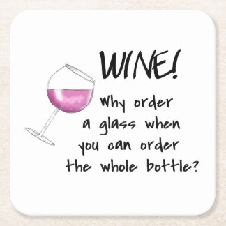 Dessous-de-verre Carré En Papier Mot drôle de vin rouge indiquant la boisson de