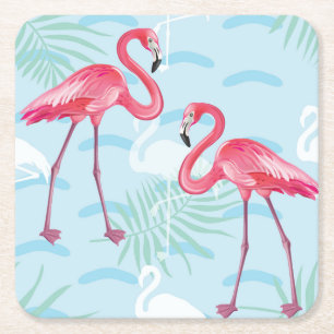 Dessous-de-verre Carré En Papier Motif 2 de Flamant rose