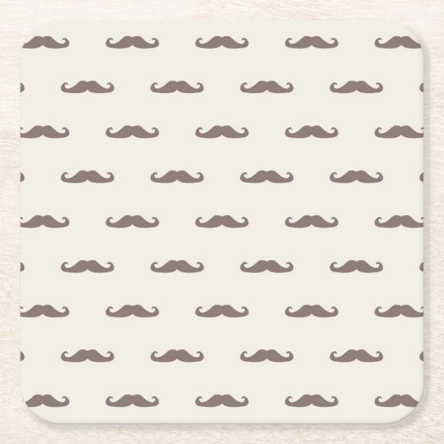 Dessous-de-verre Carré En Papier Motif 3 de hippie de moustache (Devant)