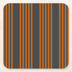 Dessous-de-verre Carré En Papier Motif à cinq bandes Burnt orange et charbon de boi