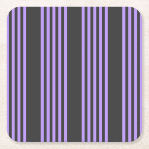 Dessous-de-verre Carré En Papier Motif à cinq bandes violet et charbon de bois