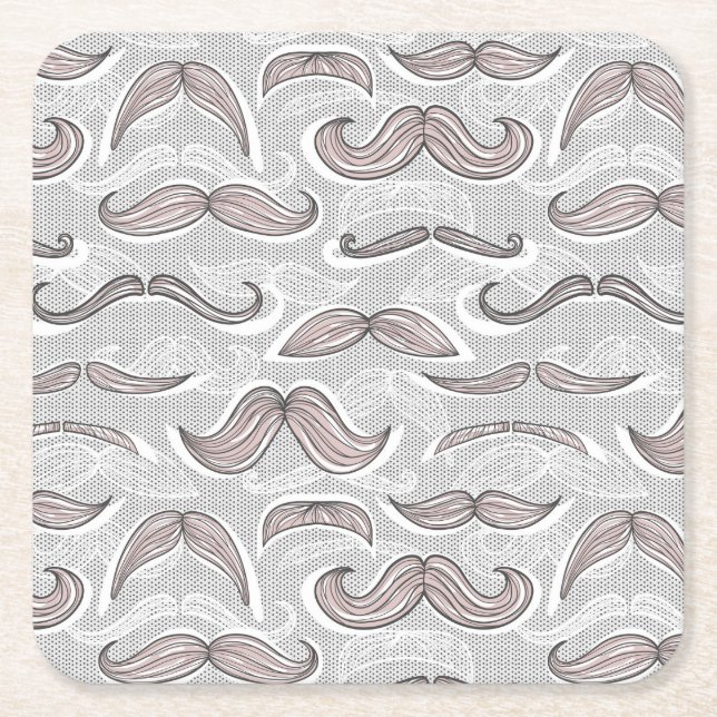 Dessous-de-verre Carré En Papier Motif à la mode de moustache (Devant)