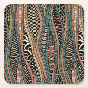 Dessous-de-verre Carré En Papier Motif abstrait dans le style ethnique