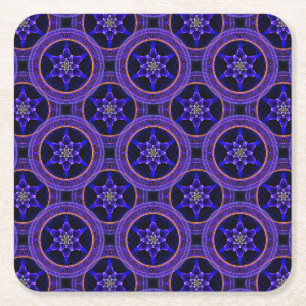 Dessous-de-verre Carré En Papier Motif Abstrait Élégant Bohème Moderne Floral #505