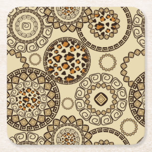 Dessous-de-verre Carré En Papier Motif africain 3 de peau de guépard
