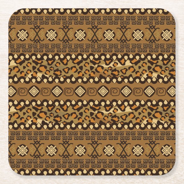Dessous-de-verre Carré En Papier Motif africain de peau de guépard (Devant)