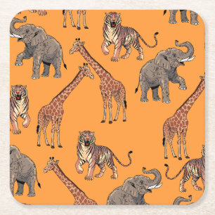 Dessous-de-verre Carré En Papier Motif Animal Africain