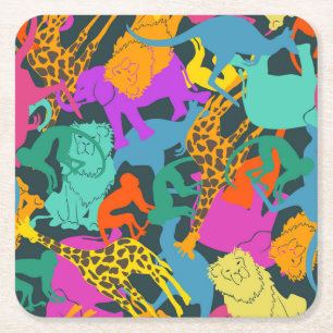 Dessous-de-verre Carré En Papier Motif animal de silhouettes