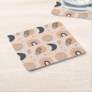 Dessous-de-verre Carré En Papier Motif bio Boho