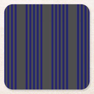 Dessous-de-verre Carré En Papier Motif bleu marine et charbon cinq bandes