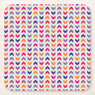Dessous-de-verre Carré En Papier Motif coloré aztèque de Chevron