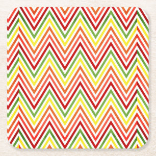 Dessous-de-verre Carré En Papier Motif coloré de Chevron de zigzag