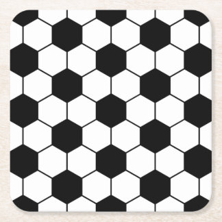 Dessous-de-verre Carré En Papier Motif de balle de football adapté noir blanc
