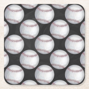 Dessous-de-verre Carré En Papier Motif de baseball peint