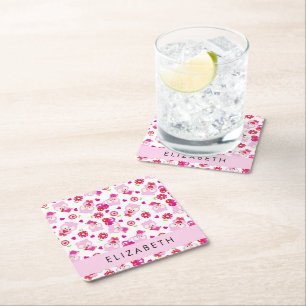 Dessous-de-verre Carré En Papier Motif De Chouettes, Chouettes Mignonnes, Chouettes