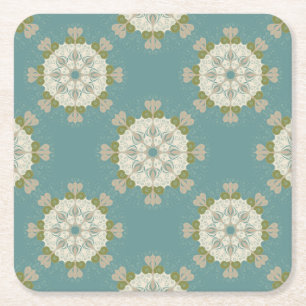Dessous-de-verre Carré En Papier Motif de damassé avec les éléments abstraits