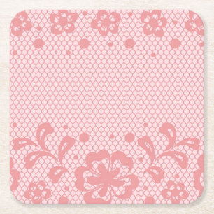 Dessous-de-verre Carré En Papier Motif de dentelle, cru 3 de fleur