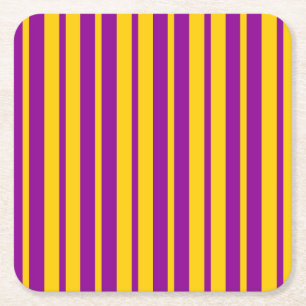 Dessous-de-verre Carré En Papier Motif de design de rayures élégantes jaune violet