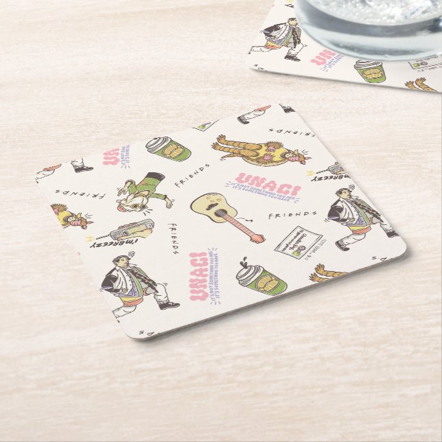 Dessous-de-verre Carré En Papier Motif de dessin animé Tan FRIENDS™ (Incliné)