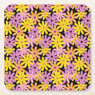 Dessous-de-verre Carré En Papier Motif de fleurs de Gerbera, arrière - plan
