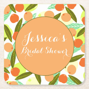 Dessous-de-verre Carré En Papier Motif de fruit de néflier Cadeau de remerciement d