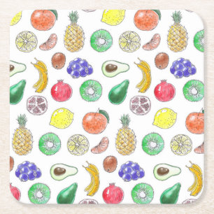Dessous-de-verre Carré En Papier Motif de fruits