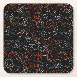 Dessous-de-verre Carré En Papier Motif de Halloween
