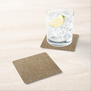 Dessous-de-verre Carré En Papier motif de la nature de burlap rustique