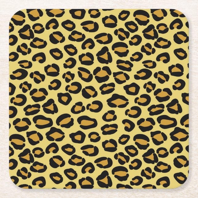 Dessous-de-verre Carré En Papier Motif de léopard (Devant)
