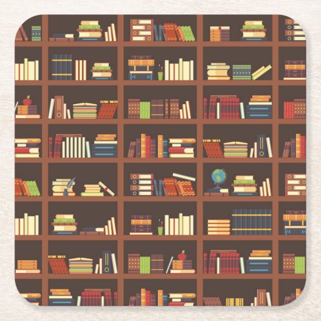 Dessous-de-verre Carré En Papier Motif de livre (Devant)