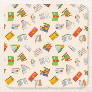 Dessous-de-verre Carré En Papier Motif de livre