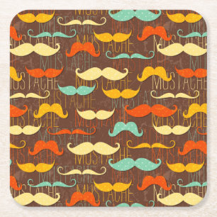 Dessous-de-verre Carré En Papier Motif de moustache