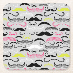 Dessous-de-verre Carré En Papier Motif de moustache, rétro style